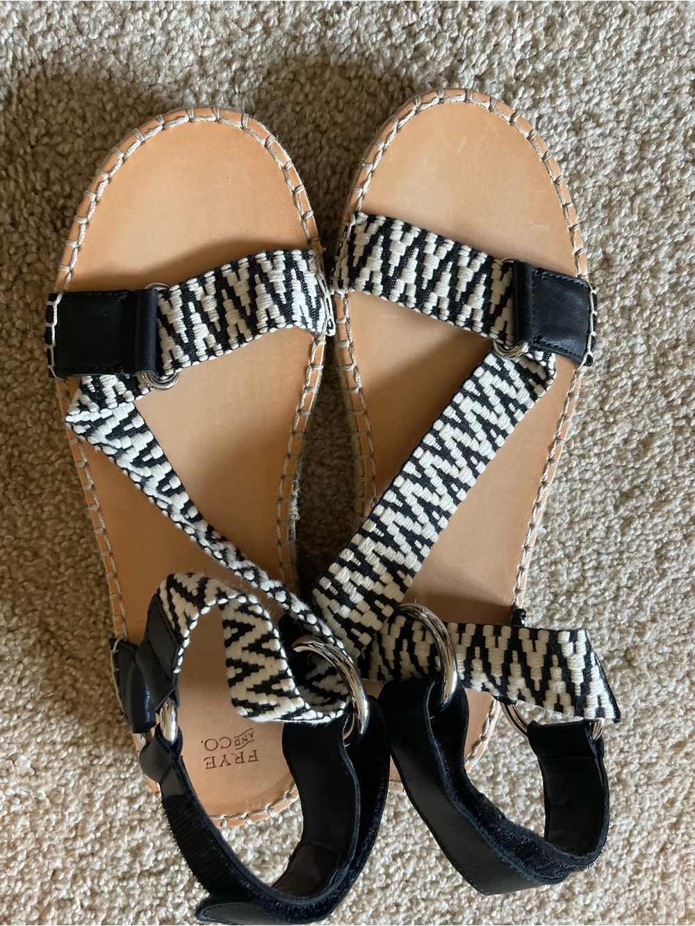 Black & White Strappy Women's Sandals Frye&co